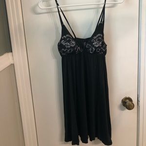 Victoria Secret black gown.